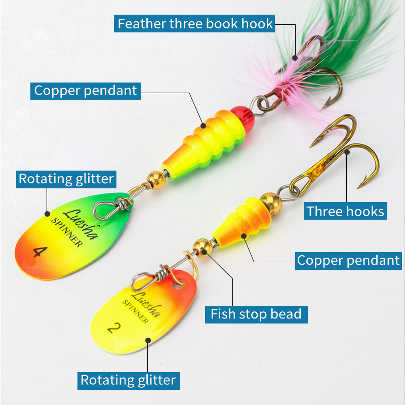 LUSHAZER umpan pancing Spinner - Fishing Hook Treble ulasan dan harga