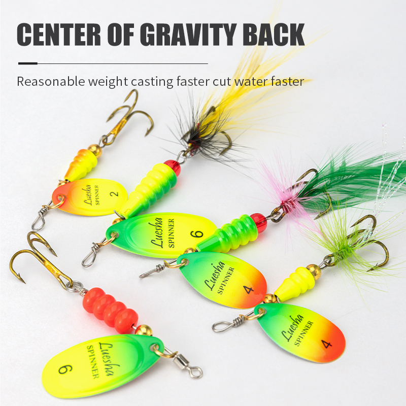 LUSHAZER umpan pancing Spinner - Fishing Hook Treble ulasan dan harga