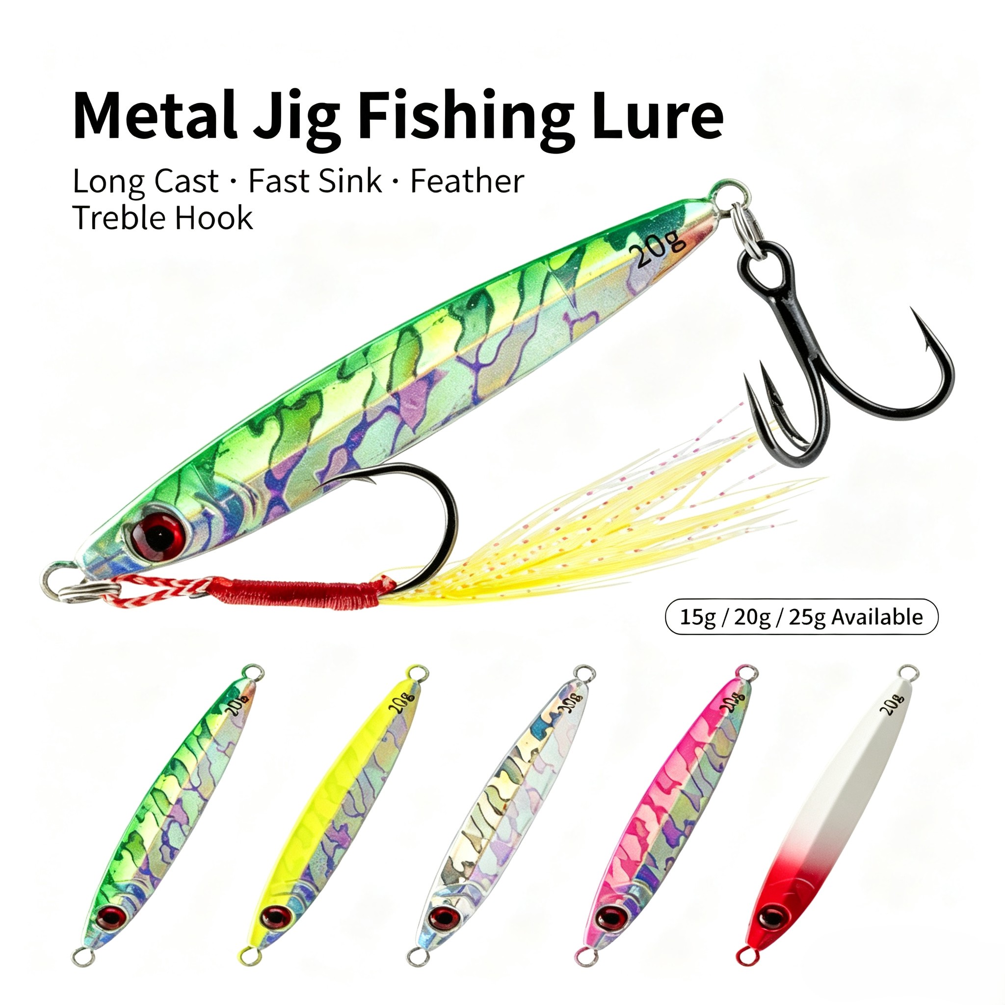 3Pcs Set Umpan Jig Logam Asime - Fishing Hook Treble ulasan dan harga